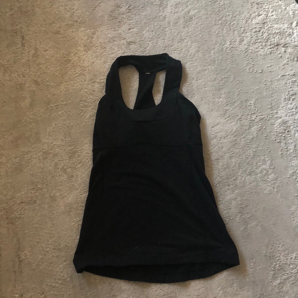 Black Lululemon top with built in sports bra